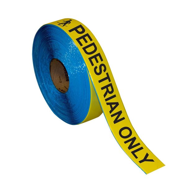 Superior Mark Floor Marking Message Tape, 2in x 100Ft , PEDESTRIANS ONLY IN-40-709I